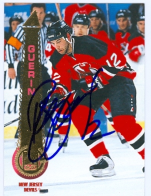 62565 Bill Guerin Autographed Hockey Card New Jersey Devils 1994 Pinnacle No. 23