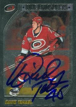 66328 David Tanabe Autographed Hockey Card Carolina Hurricanes 2001 Topps Chrome No. 174