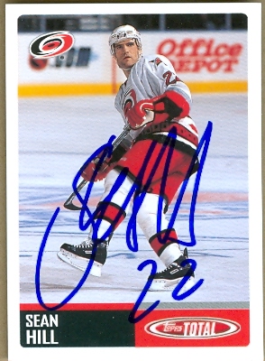 66355 Sean Hill Autographed Hockey Card Carolina Hurricanes 2003 Topps Total No. 104