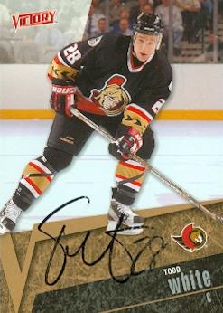 66376 Todd White Autographed Hockey Card Ottawa Senators 2003 Ud Victory No. 132