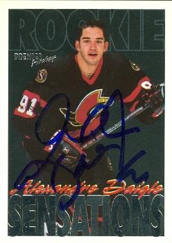 66388 Alexandre Daigle Autographed Hockey Card Ottawa Senators 1994 Topps Premier No. 195
