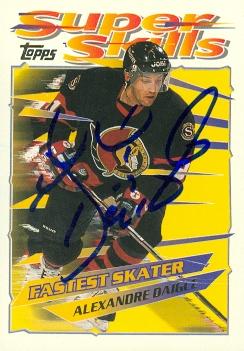 66391 Alexandre Daigle Autographed Hockey Card Ottawa Senators 1996 Topps No. 24