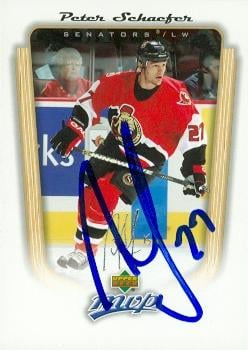 66445 Peter Schaefer Autographed Hockey Card Ottawa Senators 2005 Upper Deck Mvp No. 276