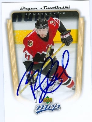 66488 Bryan Smolinski Autographed Hockey Card Ottawa Senators 2005 Upper Deck Mvp No. 271