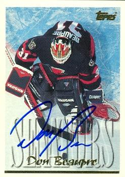 66516 Don Beaupre Autographed Hockey Card Ottawa Senators 1995 Topps No. 142