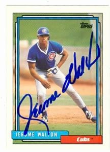 66547 Jerome Walton Autographed Baseball Card Chicago Cubs 1992 Topps No. 543
