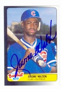 66556 Jerome Walton Autographed Baseball Card Chicago Cubs 1990 Fleer Baseball Mvp No. 42