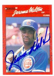 66557 Jerome Walton Autographed Baseball Card Chicago Cubs 1990 Donruss No. 285
