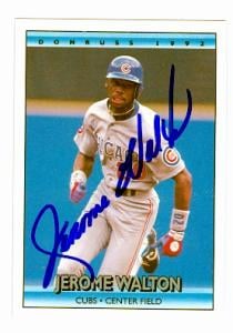 66558 Jerome Walton Autographed Baseball Card Chicago Cubs 1992 Donruss No. 528