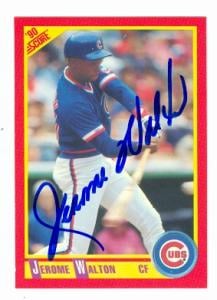 66560 Jerome Walton Autographed Baseball Card Chicago Cubs 1990 Score No. 229