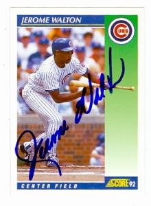 66561 Jerome Walton Autographed Baseball Card Chicago Cubs 1992 Score No. 457