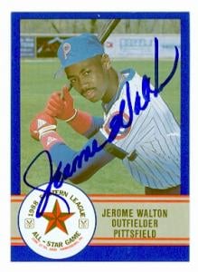 66565 Jerome Walton Autographed Baseball Card Pittsfield Chicago Cubs 1988 Eastern League All Star Game No. E-29