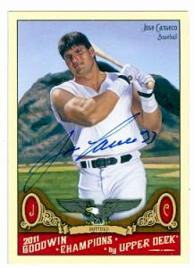 66589 Jose Canseco Autographed Baseball Card Oakland Athletics 2011 Goodwins Champions No. 126