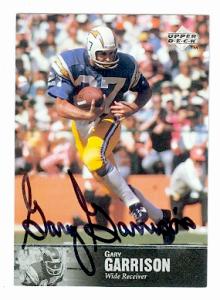66606 Gary Garrison Autographed Football Card San Diego Chargers 1997 Upper Deck No. 106