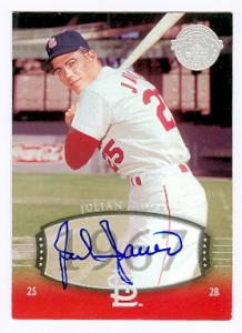 66615 Julian Javier Autographed Baseball Card St. Louis Cardinals 2004 Upper Deck Legends No. 19