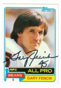 66622 Gary Fenick Autographed Football Card Chicago Bears 1981 Topps No. 40