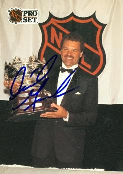 66639 Dirk Graham Autographed Hockey Card Chicago Blackhawks 1991 Pro Set Selke Trophy No. 323