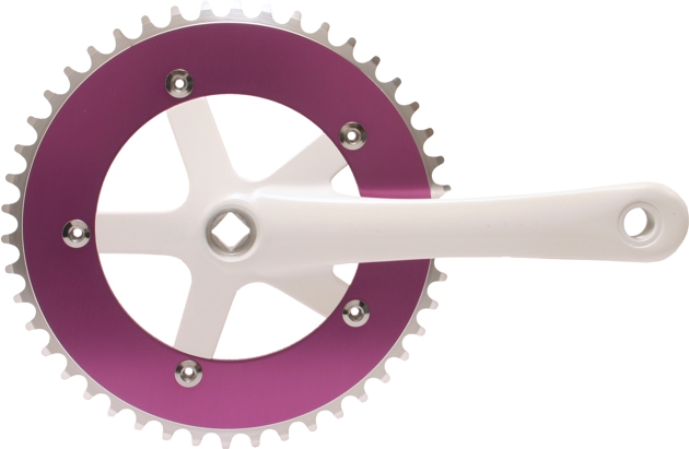 57cc8106apw Chainwheel And Crank Set - Purple And White