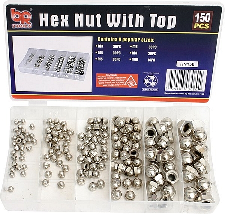 Hn150 150pc Hex Nut With Top Assortment