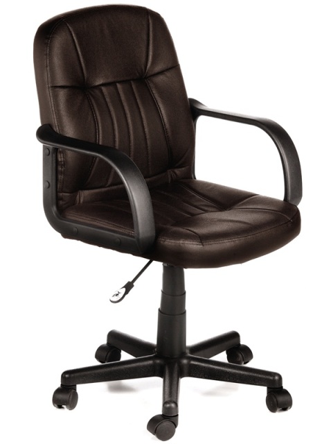 Mid Back Leather Office Chair, Brown