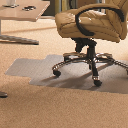 Cleartex 1115226lv Advantagemat Pvc Rectangular Lipped Chair Mat For Standard Pile Carpets 0.38 In., Clear 48 X 60 In.