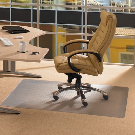 Cleartex 1115226ev Advantagemat Pvc Rectangular Chair Mat For Standard Pile Carpets 0.38 In., Clear 48 X 60 In.