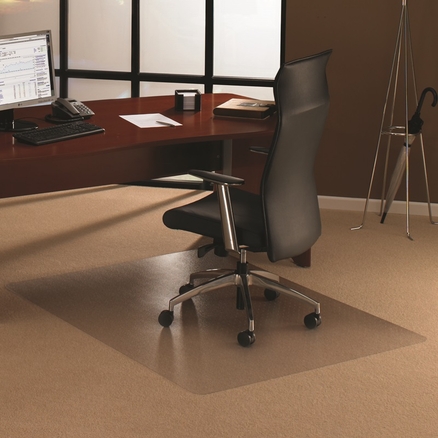 Eco113048ep Enhanced Polymer Rectangular Chair Mat For Standard Pile Carpets 0.38 In., Clear 30 X 48 In.