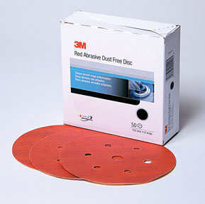 1185 Red Abrasive Hookit Film Disc, 6 In. P1200, 25 Discs Per Box