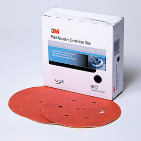 1187 P800a Red Abrasive Hookit Disc, 6 In, P800, 50 Discs Per Box
