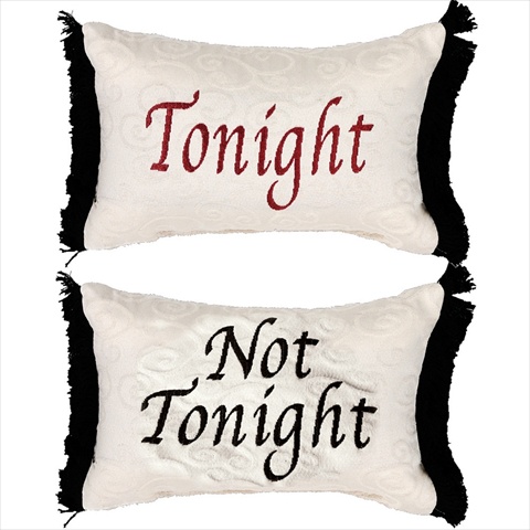 Manual Woodworkers And Weavers Tonight And Not Tonight Tapestry Pillow Reversible Filled With Recycled Fibers 12.5 X 8.5 In. Poly, Rayon Blend