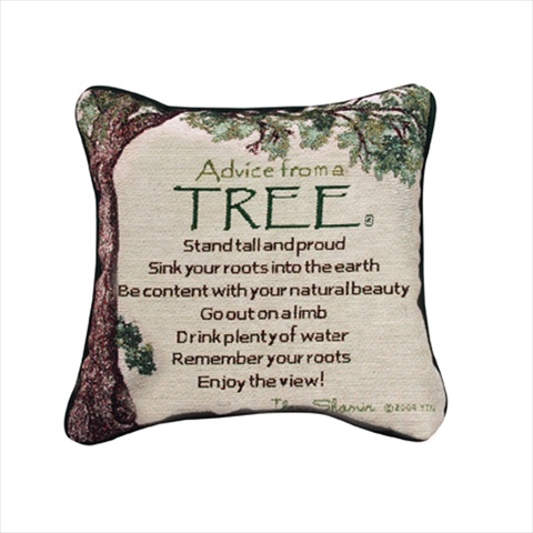 Manual Woodworkers And Weavers Tpatre Advice From A Tree Tapestry Pillow Reversible Filled With Recycled Fibers 12.5 X 12.5 In. Poly Blend