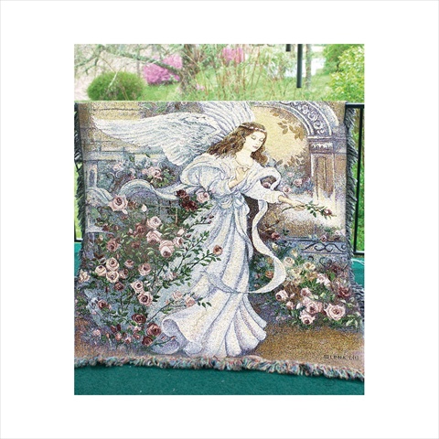 Manual Woodworkers And Weavers Atlaol Angel Of Love Tapestry Throw Blanket Fashionable Jacquard Woven 50 X 60 In.