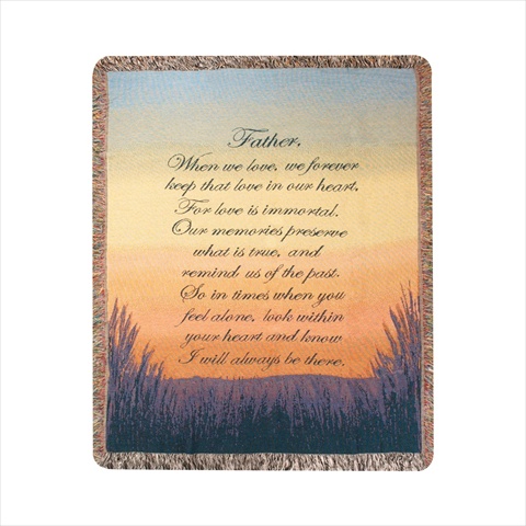 Forever A Father Tapestry Throw Blanket Fashionable Jacquard Woven 50 X 60 In.