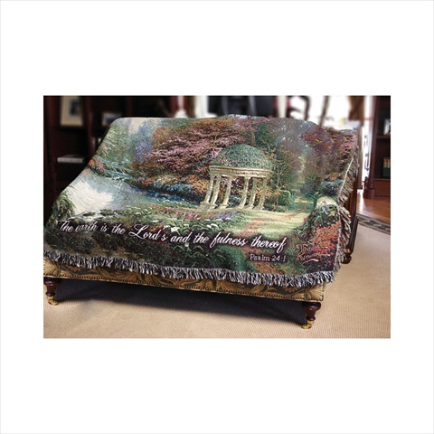 Manual Woodworkers And Weavers Atgopv The Garden Of Prayer With Verse Tapestry Throw Blanket Fashionable Jacquard Woven 60 X 50 In.