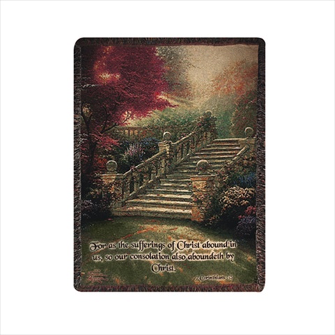 Manual Woodworkers And Weavers Atstpv Stairway To Paradise With Verse Tapestry Throw Blanket Fashionable Jacquard Woven 50 X 60 In.