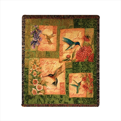 Wings And Blossoms Tapestry Throw Blanket Fashionable Jacquard Woven 50 X 60 In.