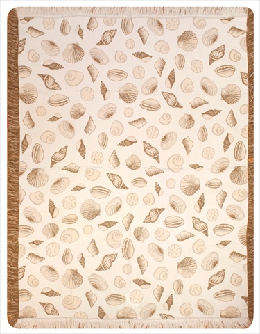 Manual Woodworkers And Weavers Atrsbs Seashells Tapestry Throw Blanket Fashionable Jacquard Woven 48 X 60 In.