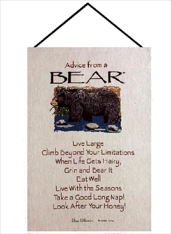 Manual Woodworkers And Weavers Hwaber Advice From A Bear Tapestry Wall Hanging Vertical 16 X 26 In.