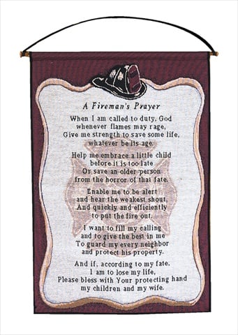 Manual Woodworkers And Weavers Hwafp A Firemans Prayer Tapestry Wall Hanging Vertical 17 X 25 In.