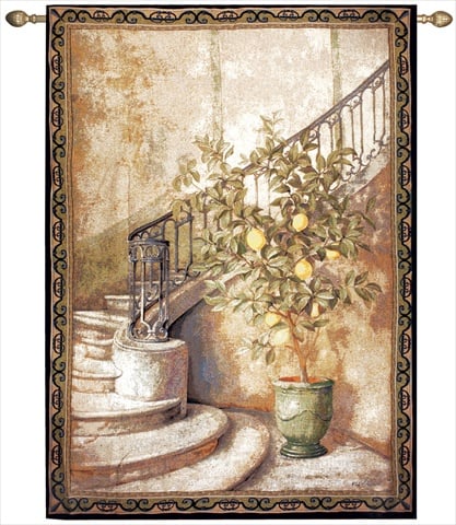 Manual Woodworkers And Weavers Hwgdls Lemon Stairwell Tapestry Wall Hanging Vertical 56 X 80 In.