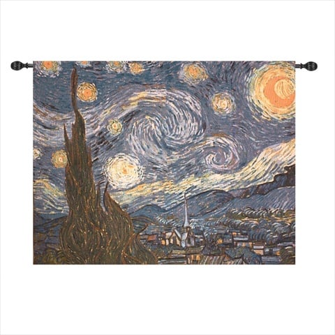 Manual Woodworkers And Weavers Hwgsnt The Starry Night Tapestry Wall Hanging Horizontal 51 X 40 In.