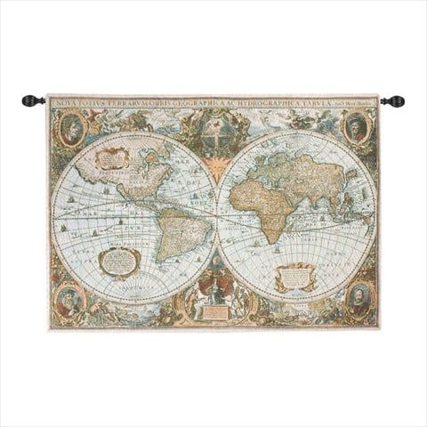 Manual Woodworkers And Weavers Hwgtwd The World Tapestry Wall Hanging Horizontal 50 X 35 In.