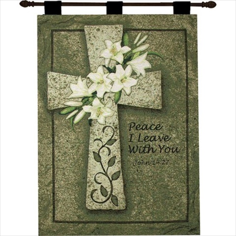 Manual Woodworkers And Weavers Hwpilw Peace I Leave With You Tapestry Wall Hanging Vertical 26 X 36 In.