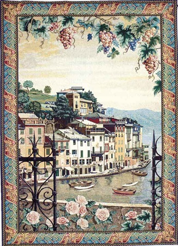 Manual Woodworkers And Weavers Hwport Portofino Tapestry Wall Hanging Vertical 56 X 80 In.