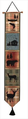 Manual Woodworkers And Weavers Tbpbld Bear Lodge Woven Tapestry Bell Pull Vertical 6.75 X 41 In.