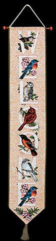 Manual Woodworkers And Weavers Tbppbw Bird Watchers Alphabet Woven Tapestry Bell Pull Vertical 6.75 X 41 In. Acrylic