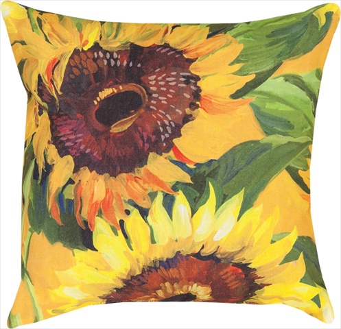 Manual Woodworkers And Weavers Slsnfl Sunflower Climaweave Pillow Digitally Printed 18 X 18 In.