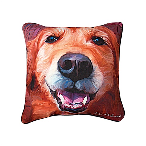 Manual Woodworkers And Weavers Slnmgr Paws And Whiskers Nutmeg Golden Retriever Printed Pillow 18 X 18 In.