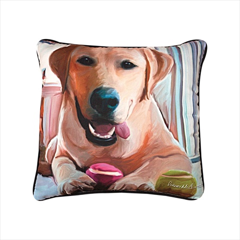 Manual Woodworkers And Weavers Sltayl Paws And Whiskers Tennis Anyone Yellow Lab Printed Pillow 18 X 18 In.