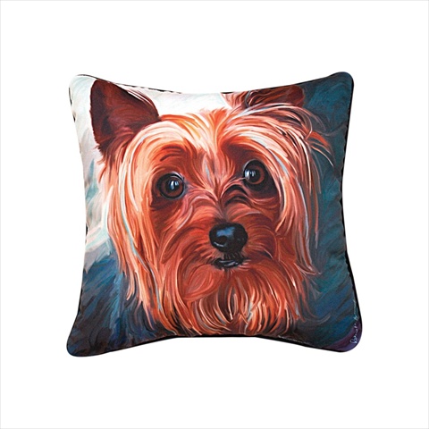 Manual Woodworkers And Weavers Slysyk Paws And Whiskers Yorkie Style Printed Pillow 18 X 18 In.